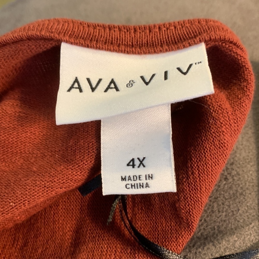 Women’s Ava & Viv Sleeveless top size 4X. Rosewood brown. Tie around the waist. - Picture 4 of 7
